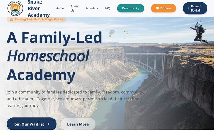 Snake River Academy website